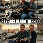 Sylvester Stallone and Rob Schneider recreating their Judge Dredd motorcycle moment after 31 years