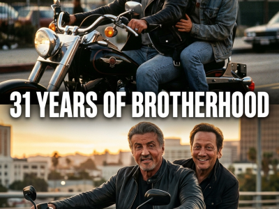 Sylvester Stallone and Rob Schneider recreating their Judge Dredd motorcycle moment after 31 years